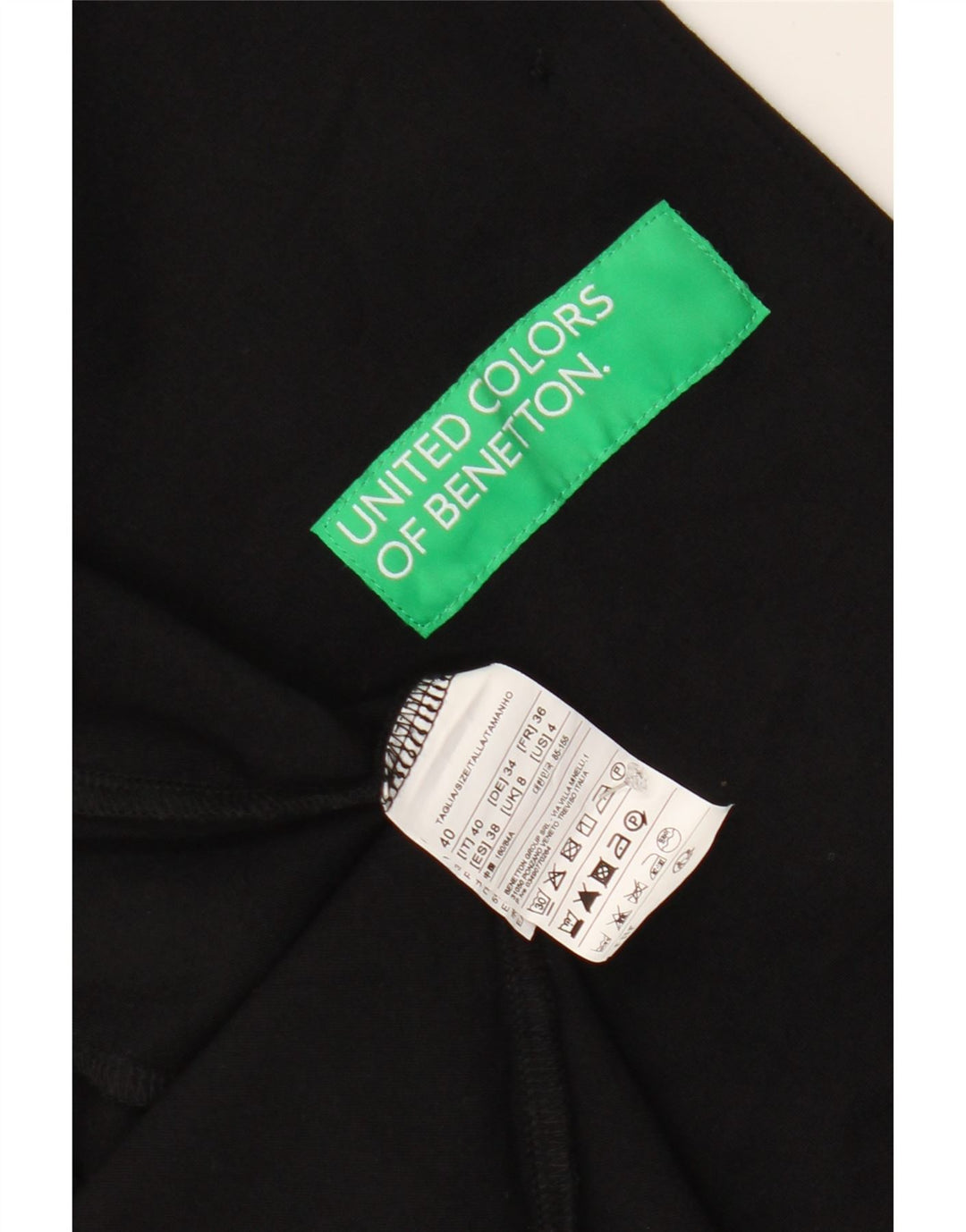 BENETTON Womens 1 Button Blazer Jacket UK 8 Small Black Viscose Vintage Benetton and Second-Hand Benetton from Messina Hembry 