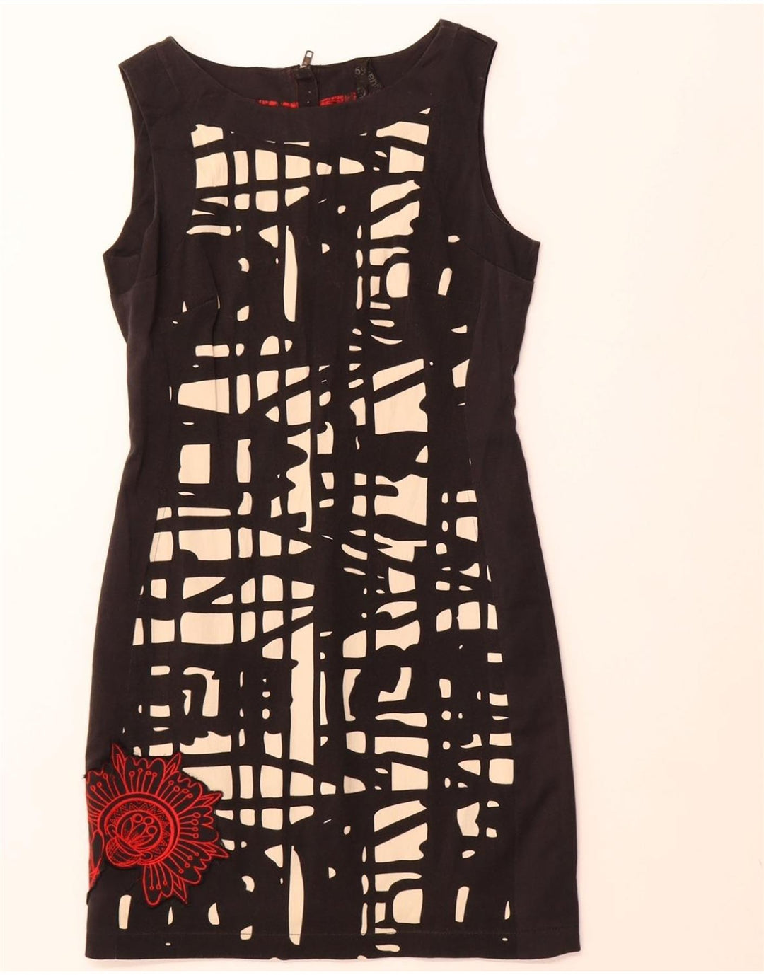 DESIGUAL Womens Abstract Pattern Sheath Dress EU 38 Medium Black
