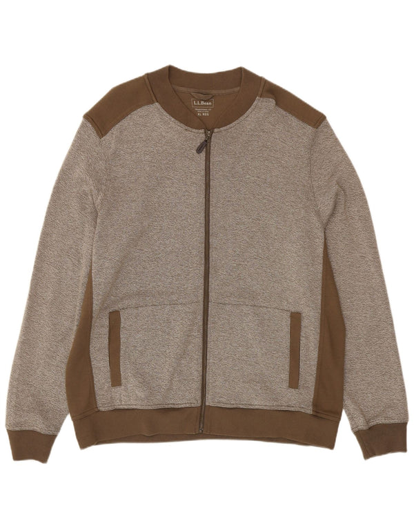 L.L.Bean Mens Traditional Fit Tracksuit Top Jacket XL Grey Colourblock