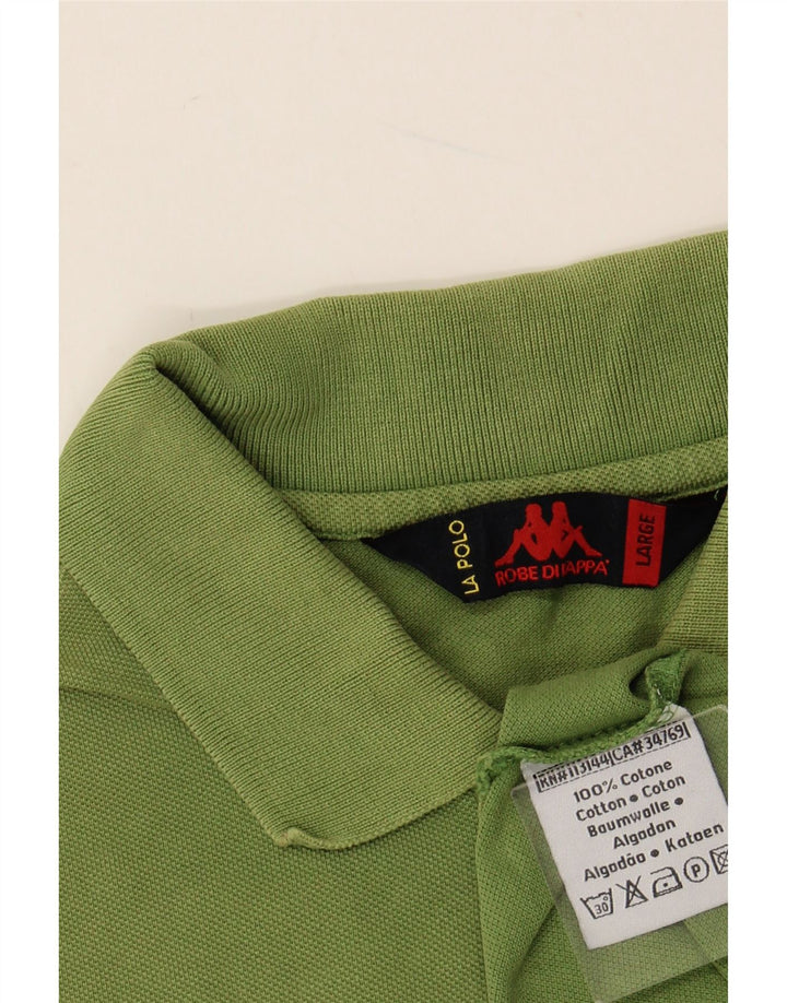 KAPPA Mens Polo Shirt Large Green Cotton