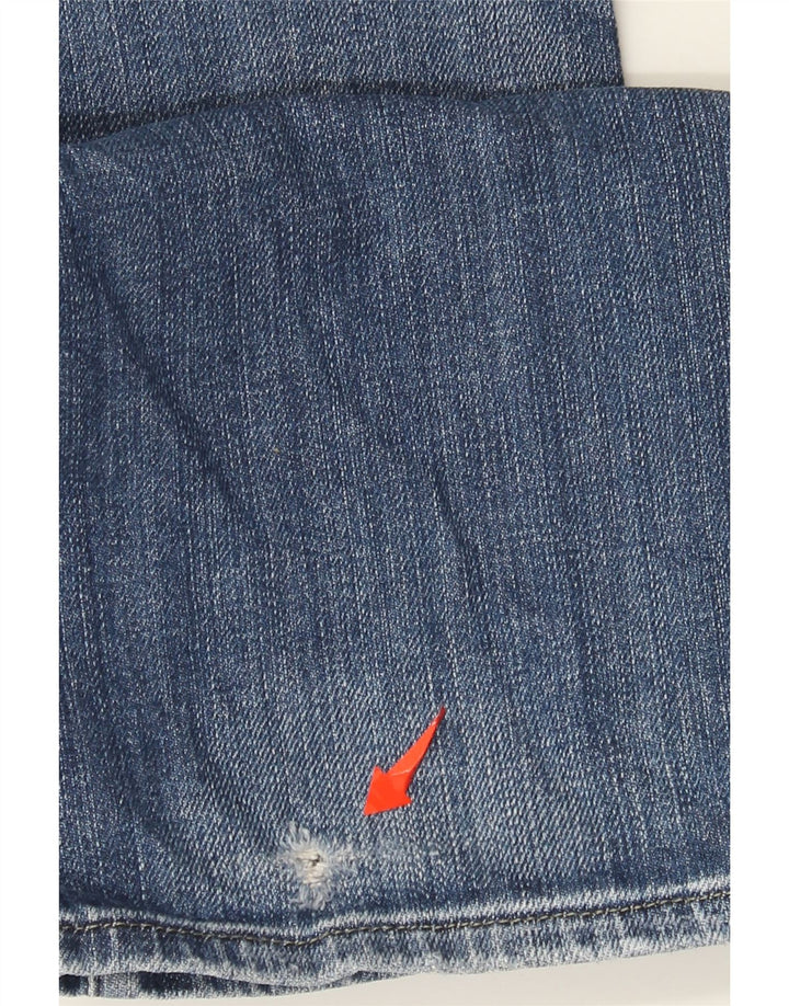 Diesel Womens Low Waist Distressed Bootcut Jeans W25 L33 Blue Cotton