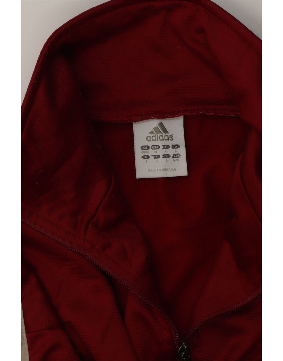 ADIDAS Mens Tracksuit Top Jacket UK 40/42 Medium Red Polyester