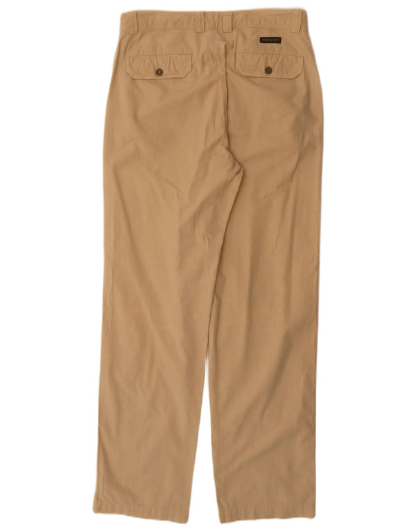 THINK PINK Mens Straight Chino Trousers IT 48 Medium W32 L33 Beige Cotton