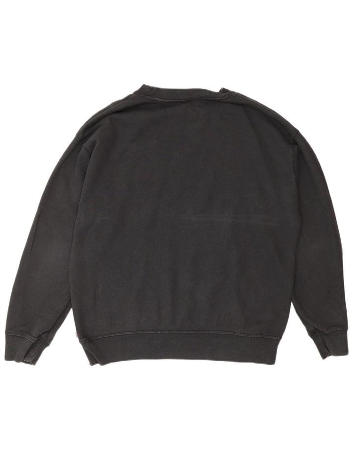 Levi's Womens Graphic Oversized Sweatshirt Jumper UK 14 Medium Black Cotton