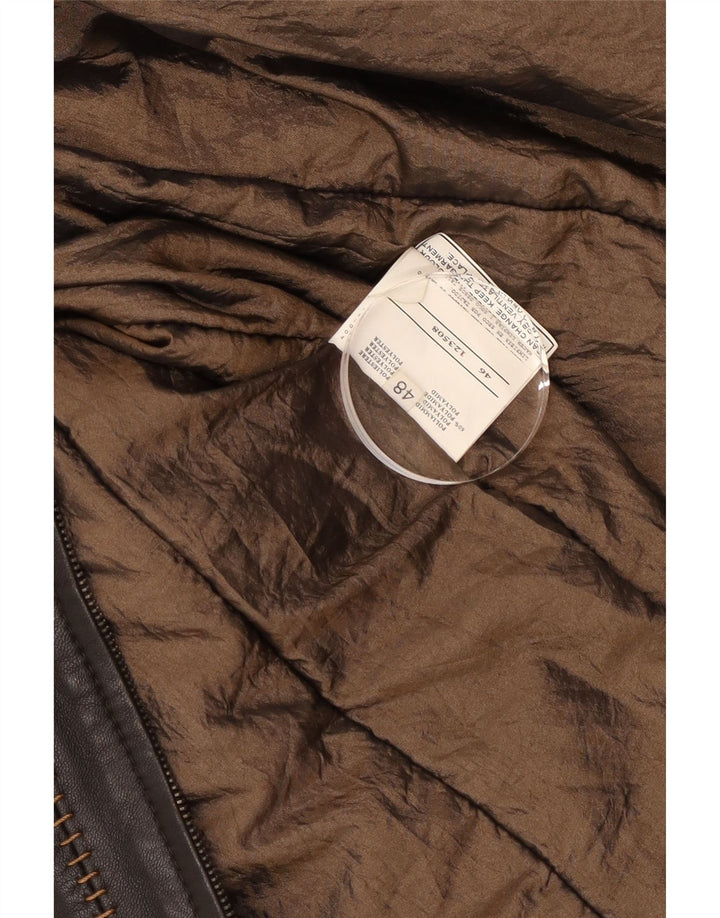 Mabrun Womens Leather Jacket IT 48 XL Black Leather