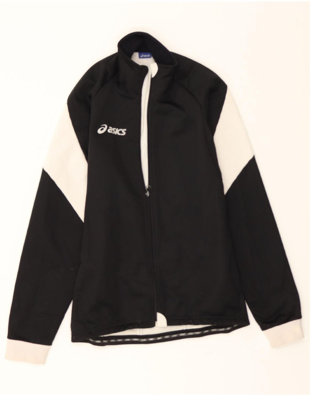ASICS Mens Tracksuit Top Jacket Large Black Colourblock Polyester Vintage Asics and Second-Hand Asics from Messina Hembry 