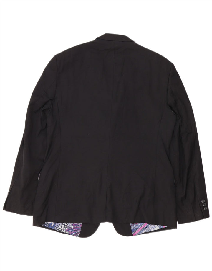 TED BAKER Mens 2 Button Blazer Jacket UK 42 XL Black Wool