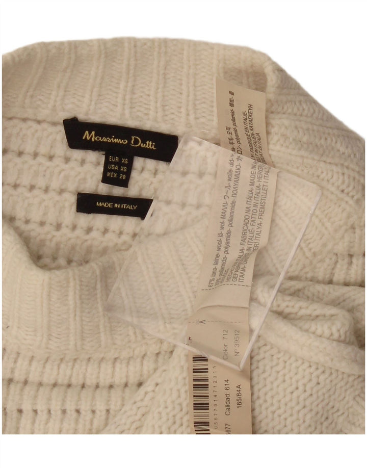 MASSIMO DUTTI Womens Turtle Neck Jumper Sweater UK 6 XS Off White