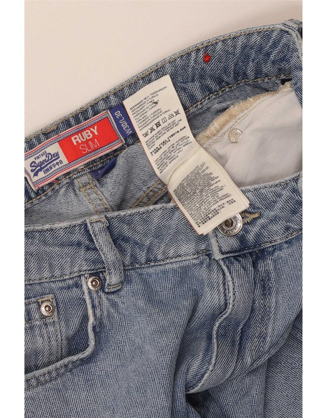 Superdry Mens Ruby Slim Capri Jeans W30 L23 Blue Cotton