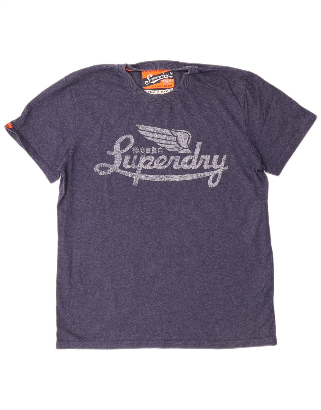 Superdry Womens Graphic T-Shirt Top XL Navy Blue Cotton