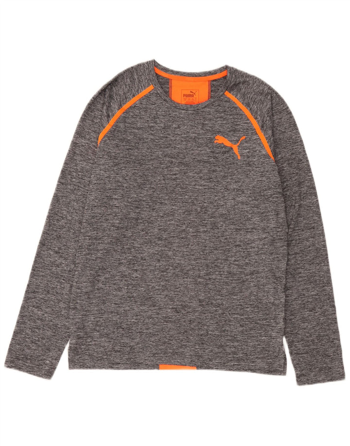 Puma Mens Top Long Sleeve Small Grey Colourblock