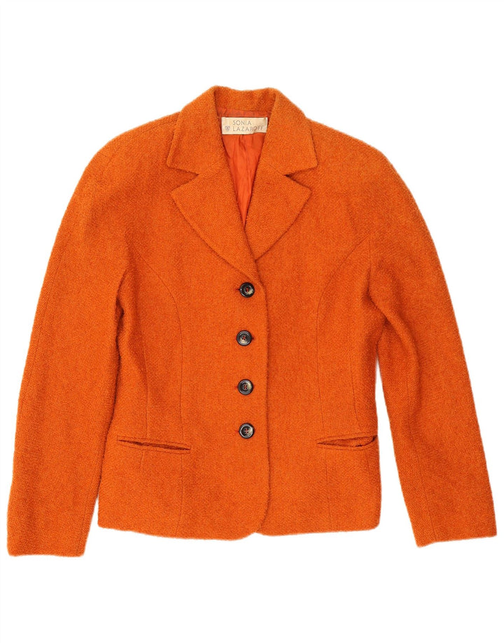 Vintage Womens 4 Button Blazer Jacket IT 42 Medium Orange Wool