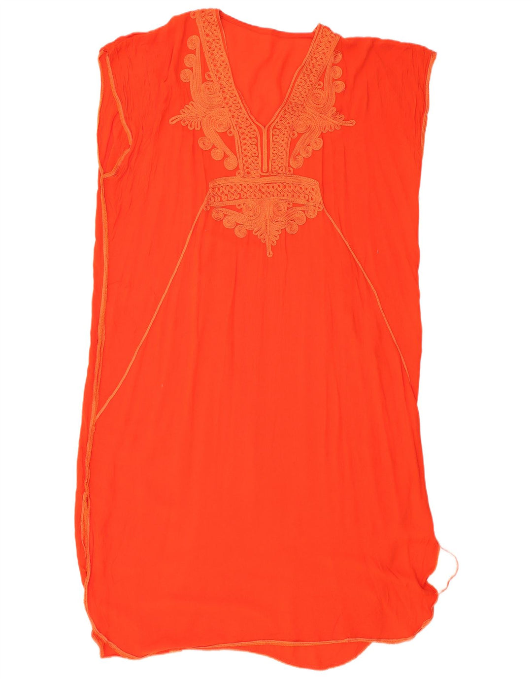 VINTAGE Womens Sleeveless Kaftan Dress UK 20 2XL Orange