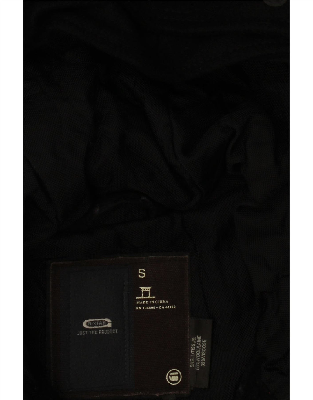 G-STAR Womens Hooded Parka Jacket UK 10 Small Black Wool