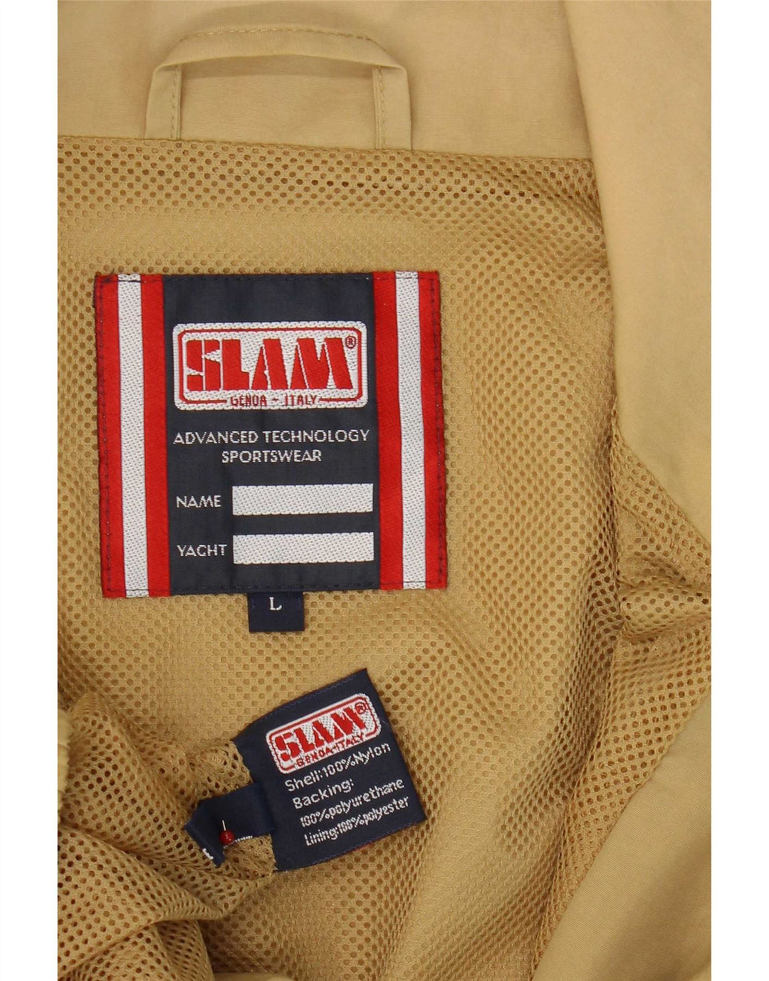 Slam Mens Rain Jacket UK 40 Large Beige Polyurethane
