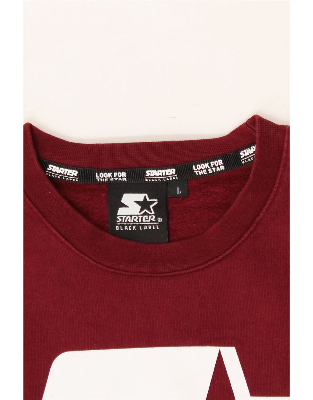 STARTER Womens Graphic Sweatshirt Jumper UK 16 Large Red Cotton Vintage Starter and Second-Hand Starter from Messina Hembry 