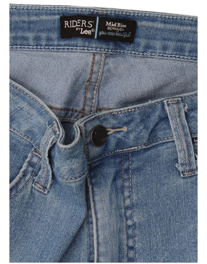 Lee Womens Riders Mid Rise Bermuda Denim Shorts W30 Medium Blue