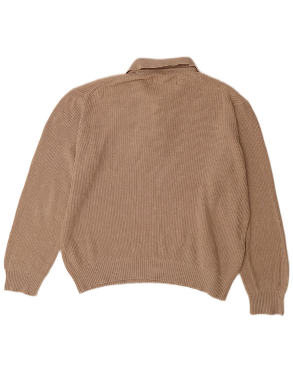 Marks & Spencer Mens Blue Harbour Polo Neck Jumper Sweater Large Beige