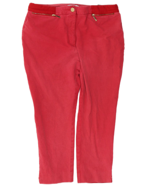 Marks & Spencer Womens Per Una Capri Trousers UK 16 Large W36 L23 Red