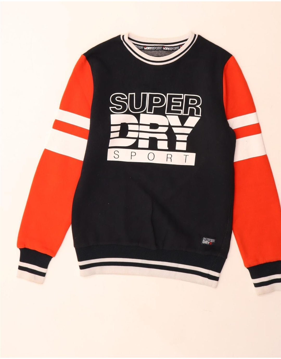 Superdry Mens Graphic Sweatshirt Jumper Medium Black Colourblock Cotton