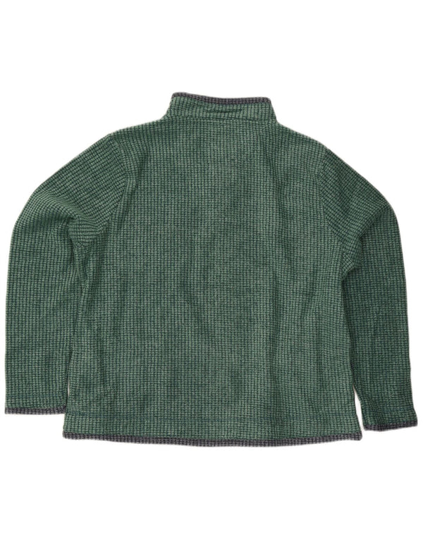 Weird Fish Mens Zip Neck Fleece Jumper XL Green Polyester