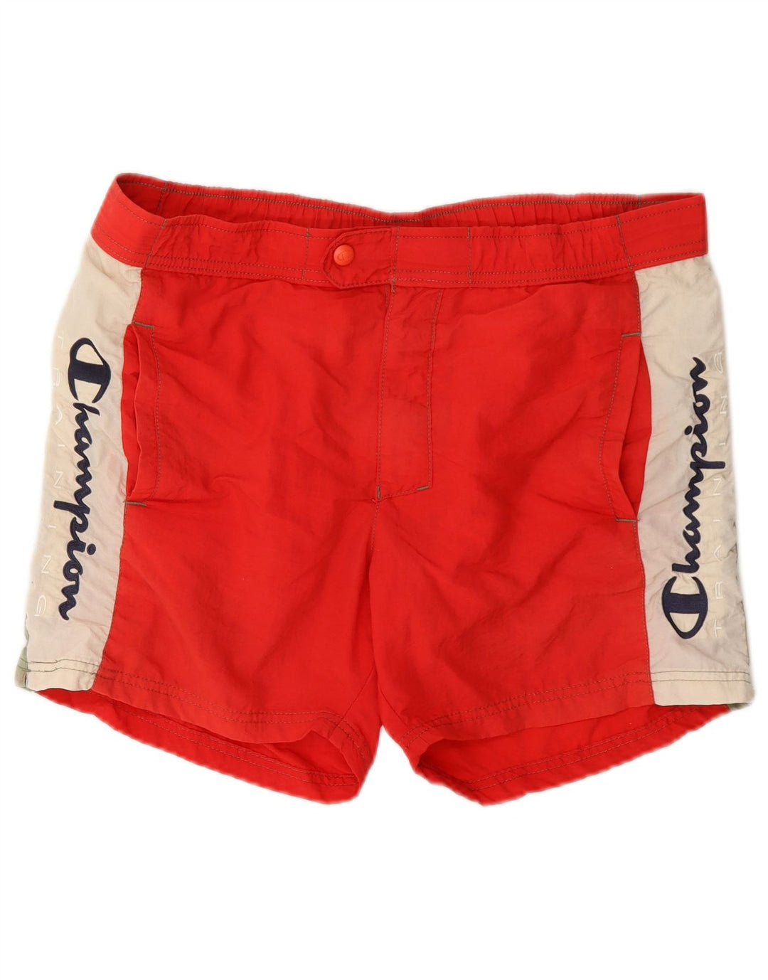 Champion Mens Graphic Swimming Shorts Large Red Colourblock Polyamide