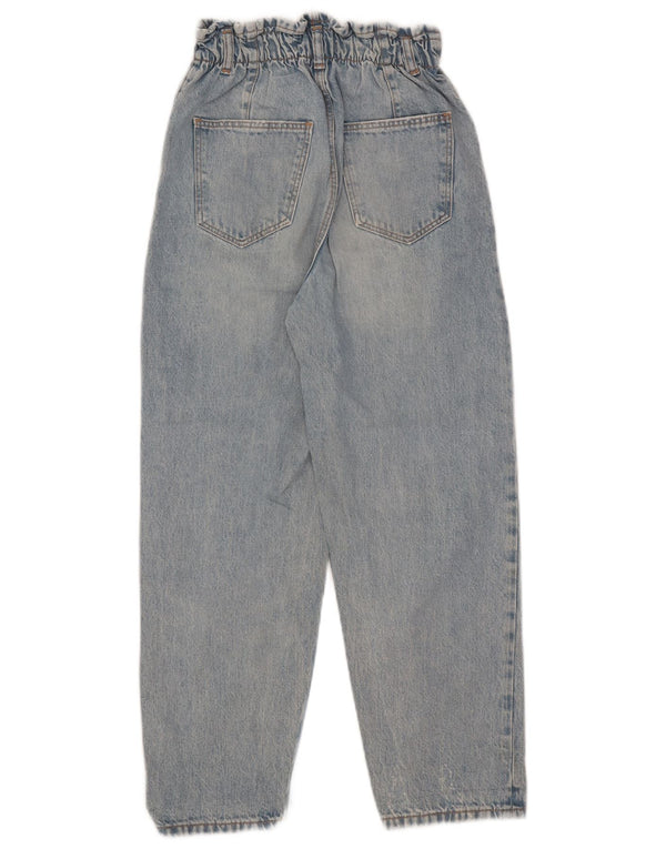 Zara Girls High Waist Tapered Jeans 13-14 Years W25 L24 Blue Cotton