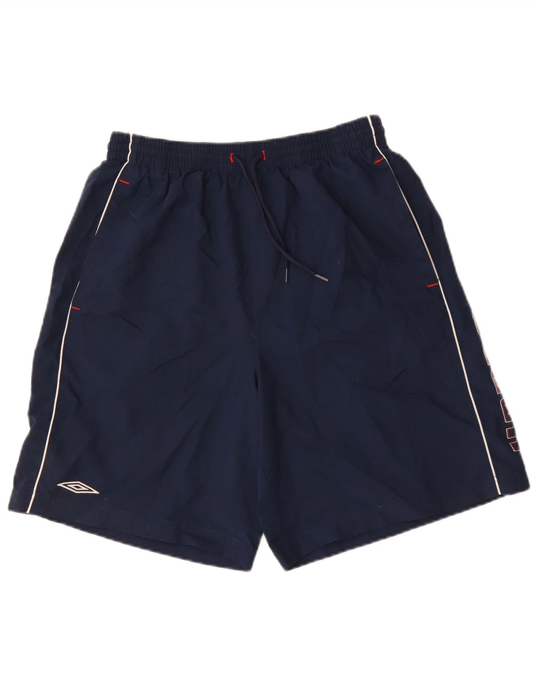 Umbro Mens Graphic Sport Shorts Large Navy Blue Polyester