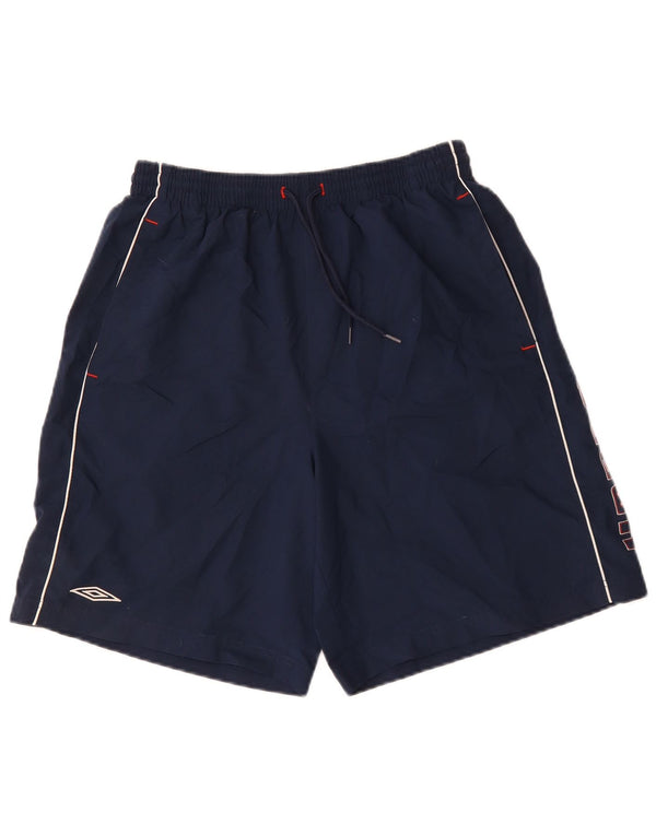 Umbro Mens Graphic Sport Shorts Large Navy Blue Polyester