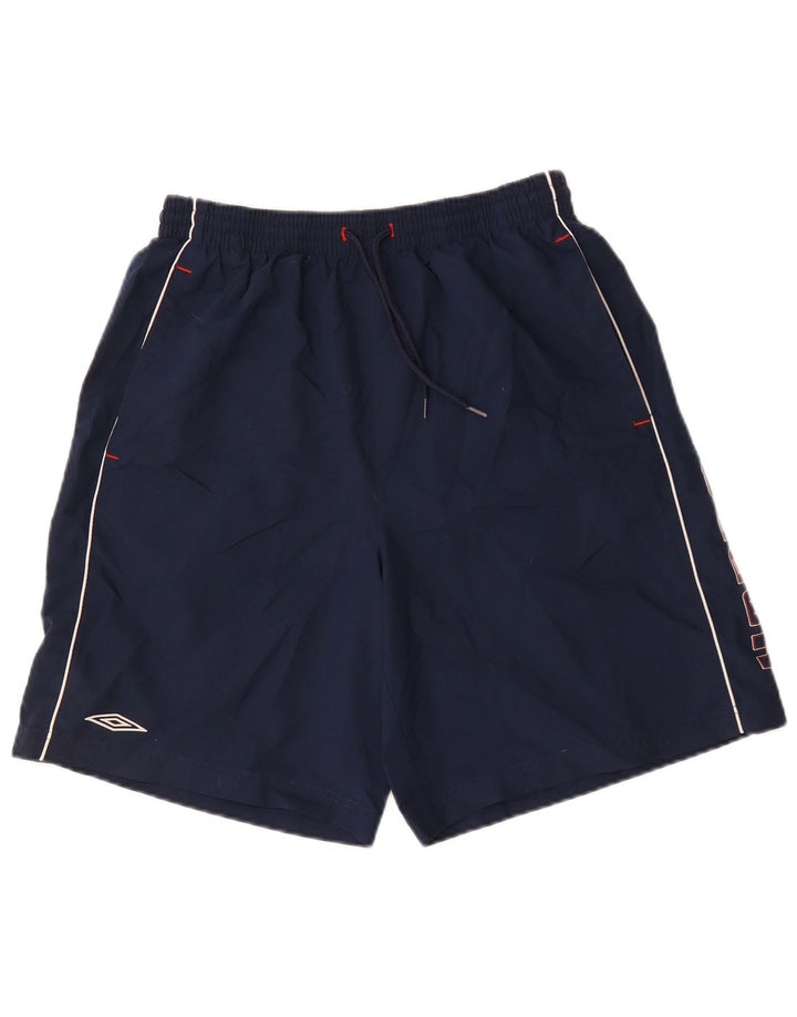 Umbro Mens Graphic Sport Shorts Large Navy Blue Polyester