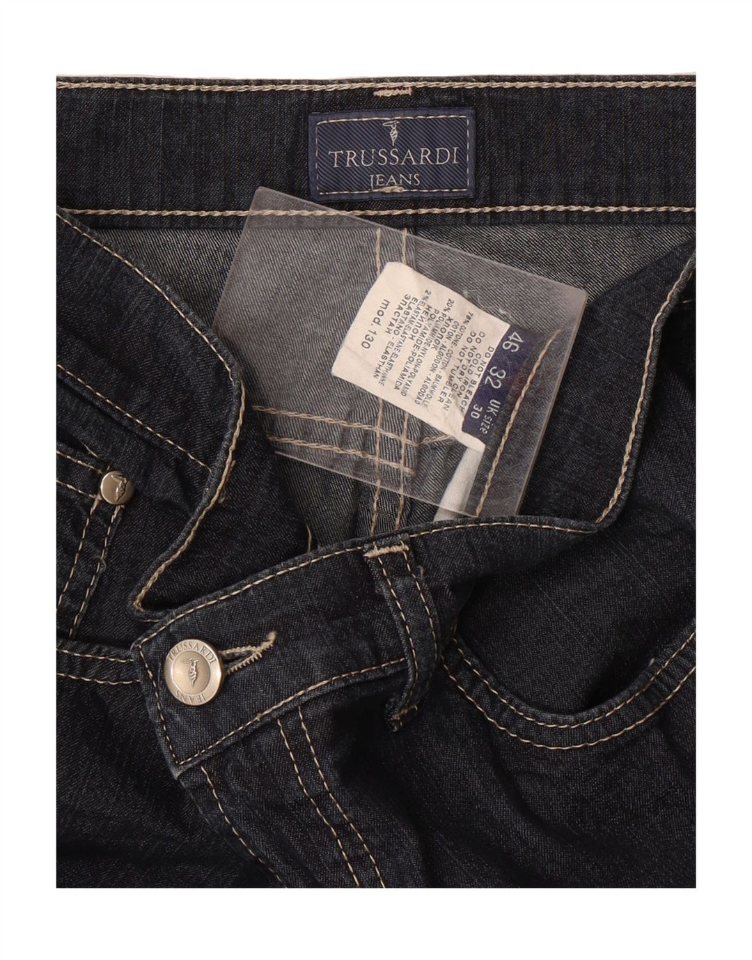 TRUSSARDI Womens Bootcut Jeans W30 L29 Navy Blue Cotton Vintage Trussardi and Second-Hand Trussardi from Messina Hembry 