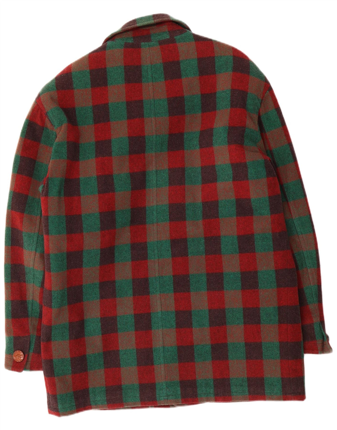Vintage Mens Overcoat IT 48 Medium Multicoloured Check Wool
