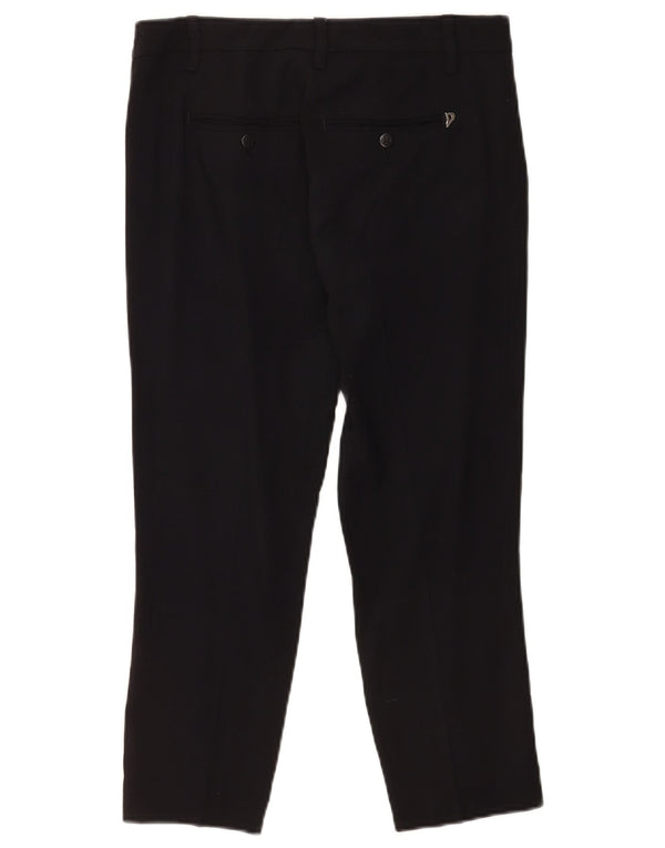 Dondup Womens Crop Suit Trousers W30 L24 Black Viscose