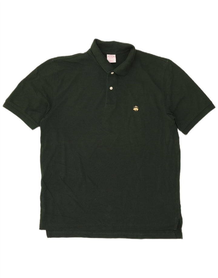 Brooks Brothers Mens Polo Shirt Medium Green Cotton