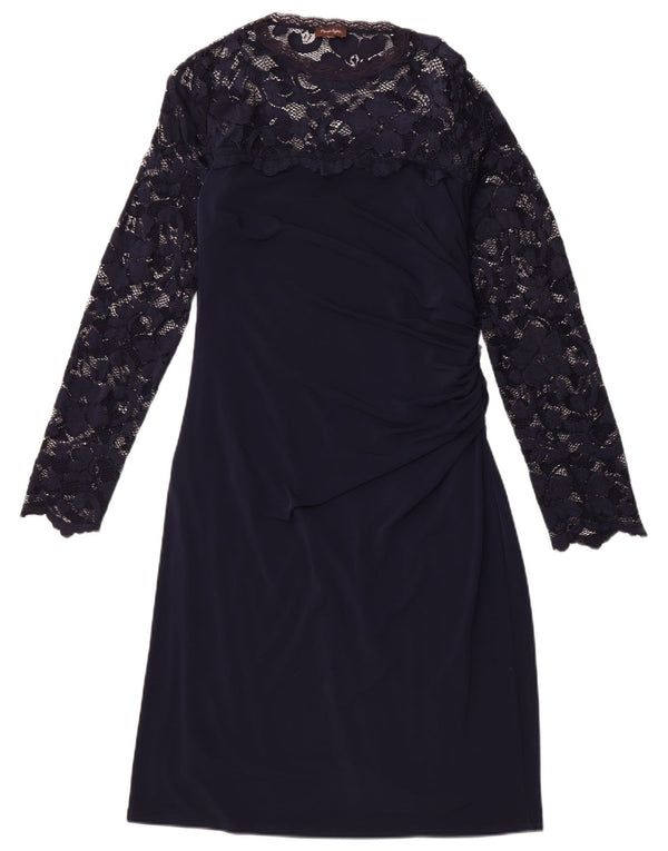 PHASE EIGHT Womens Long Sleeve Maxi Dress UK 12 Medium Navy Blue Floral