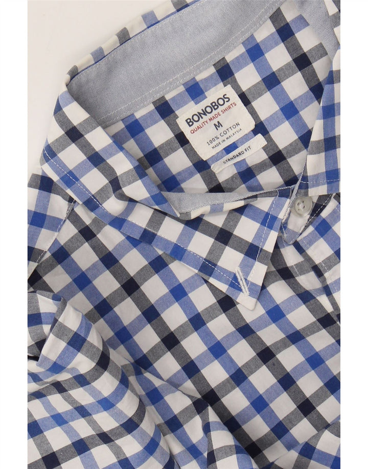BONOBOS Mens Standard Fit Shirt Medium Blue Gingham Cotton