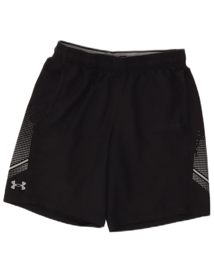 UNDER ARMOUR Boys Graphic Sport Shorts 11-12 Years Large Black Polyester