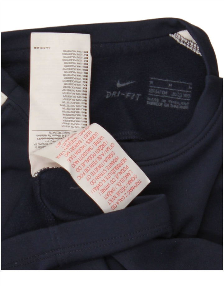 Nike Boys Dri Fit Top Long Sleeve 10-11 Years Medium  Navy Blue Polyester