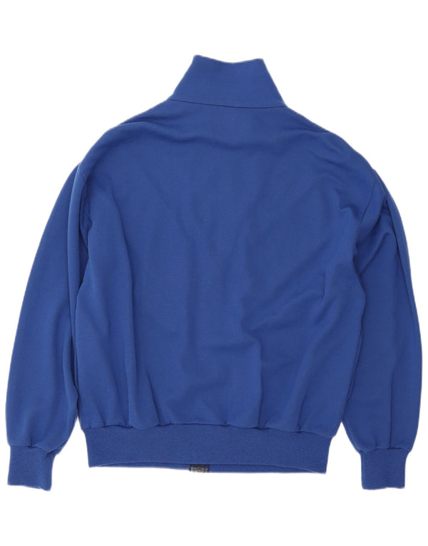 VINTAGE Womens Tracksuit Top Jacket UK 18 XL Blue Colourblock Acrylic
