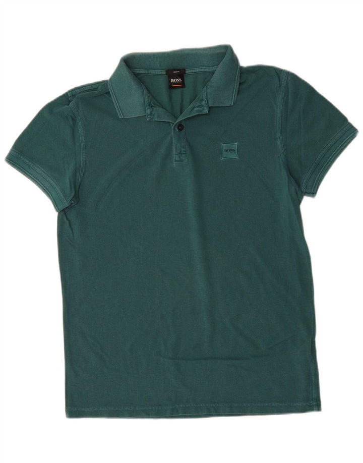 Hugo Boss Mens Polo Shirt Medium Green Cotton