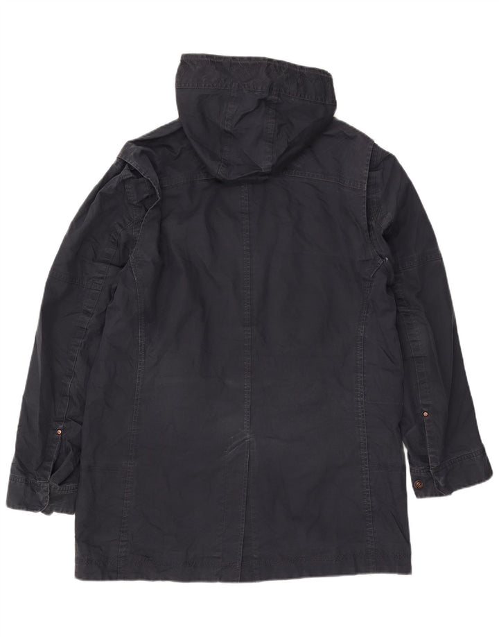 TIMBERLAND Mens Hooded Parka Jacket UK 40 Large Navy Blue Cotton