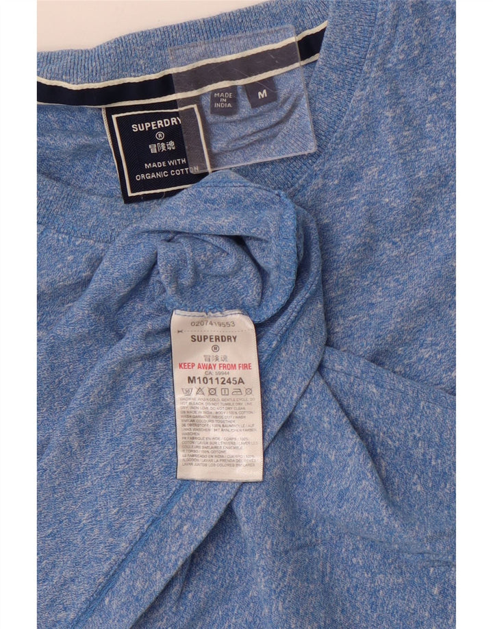 SUPERDRY Mens T-Shirt Top Medium Blue Flecked Cotton