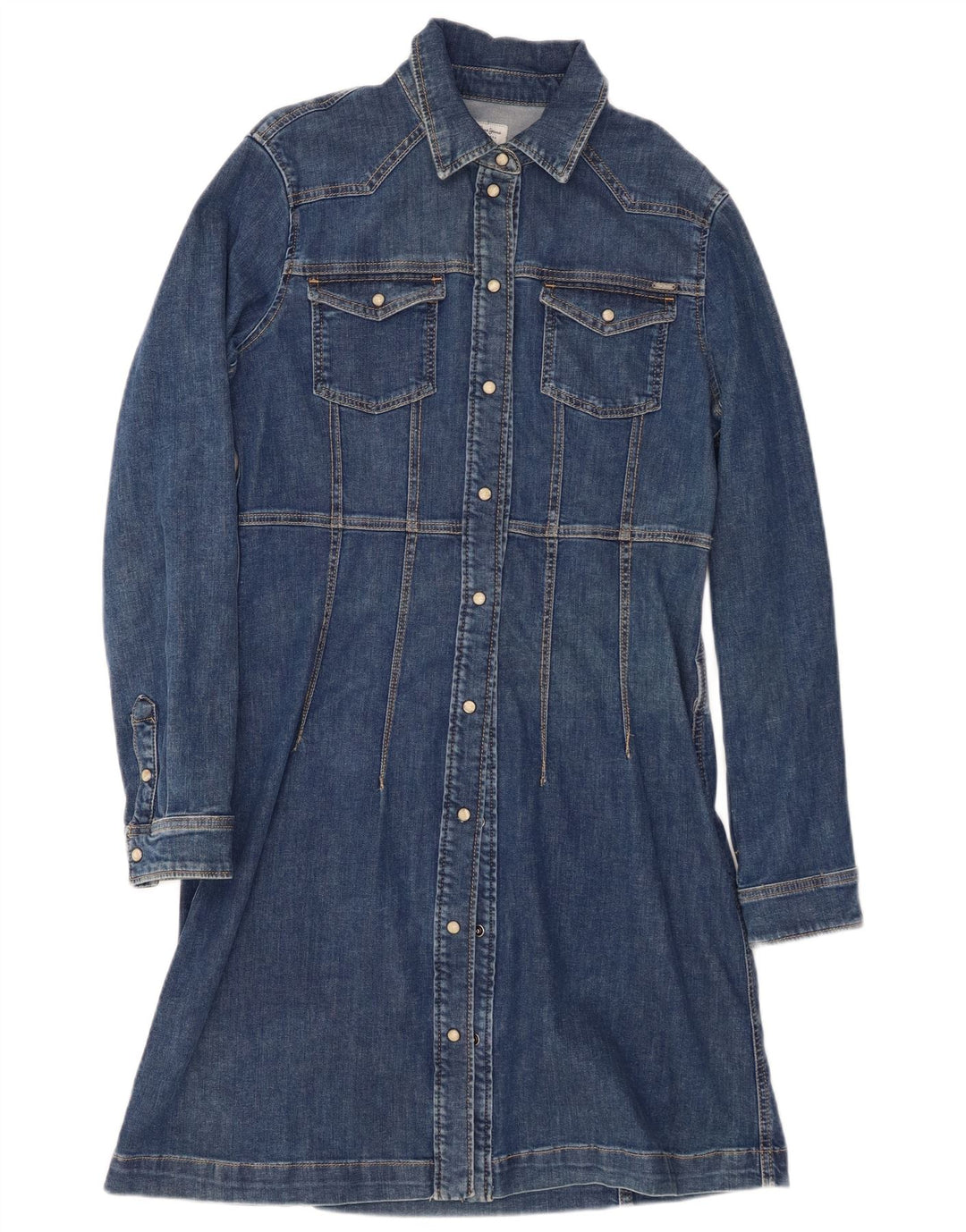 PEPE JEANS Womens Denim Dress UK 14 Large Blue Cotton