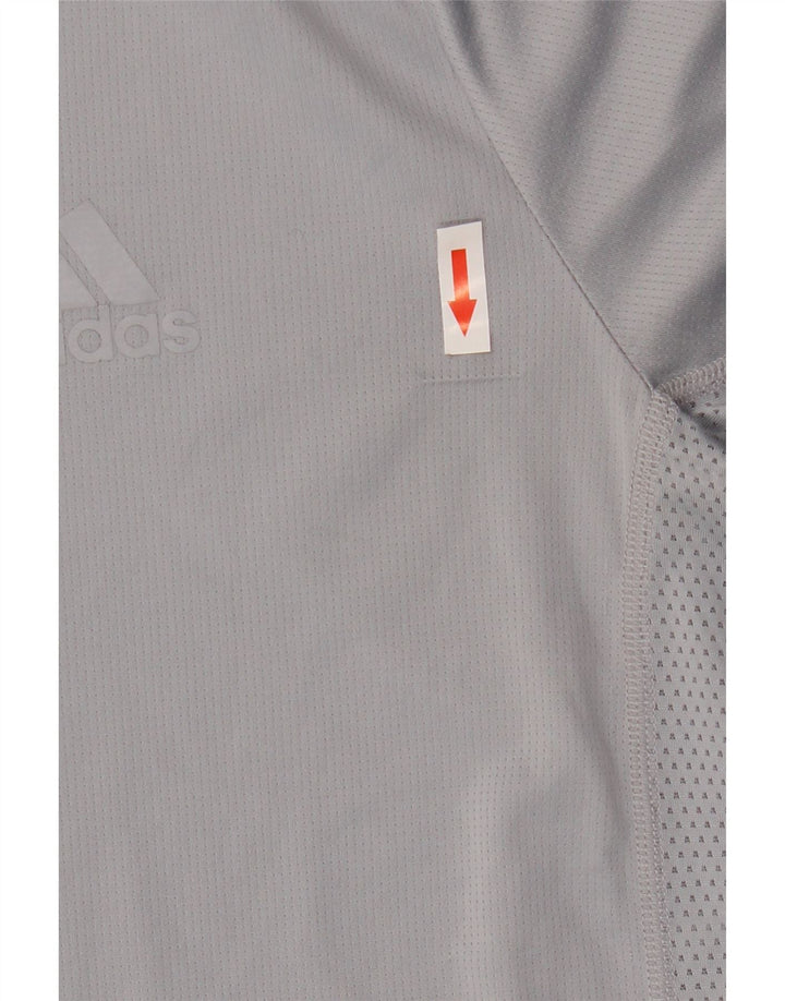 ADIDAS Mens T-Shirt Top Medium Grey Polyester