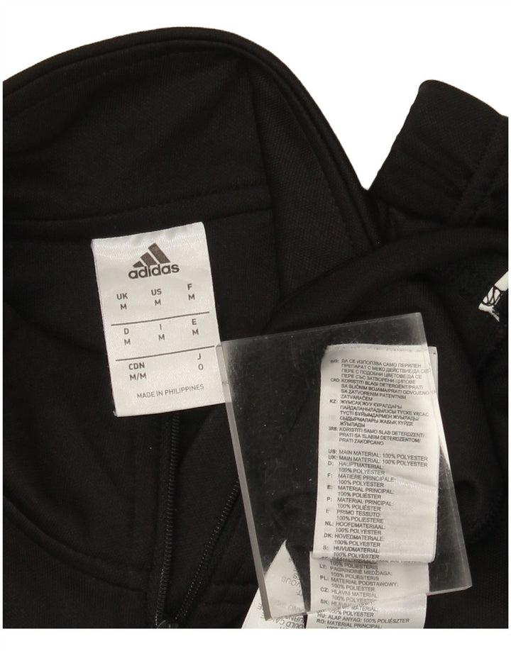 Adidas Mens Climalite Zip Neck Sweatshirt Jumper Medium Black Polyester