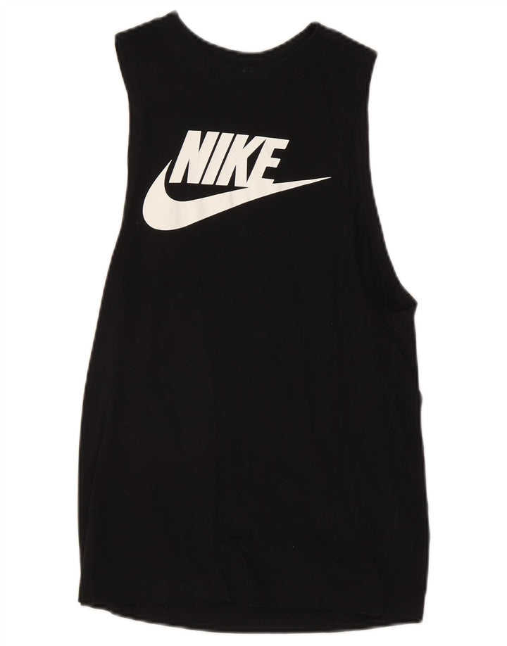 Nike Womens Graphic Vest Top UK 6 XS Black Cotton
