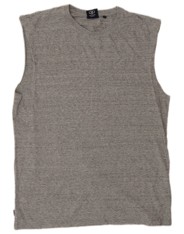 Superdry Mens Vest Top Medium Grey Flecked Cotton
