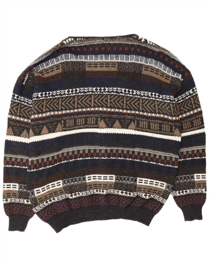 ALLISON WINGATE Mens Cardigan Sweater IT 56 2XL Multicoloured Fair Isle