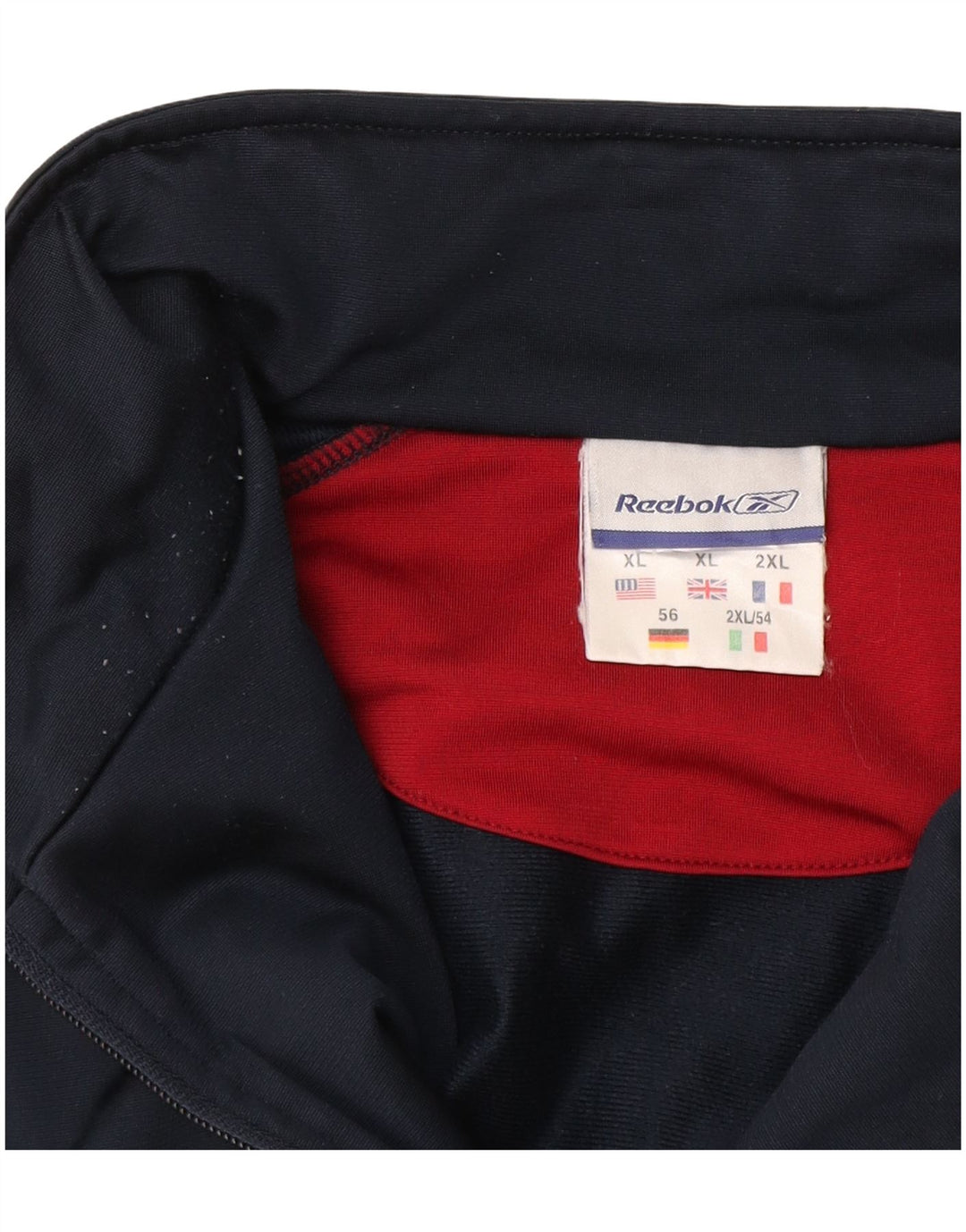 Reebok Mens Tracksuit Top Jacket XL Navy Blue Colourblock