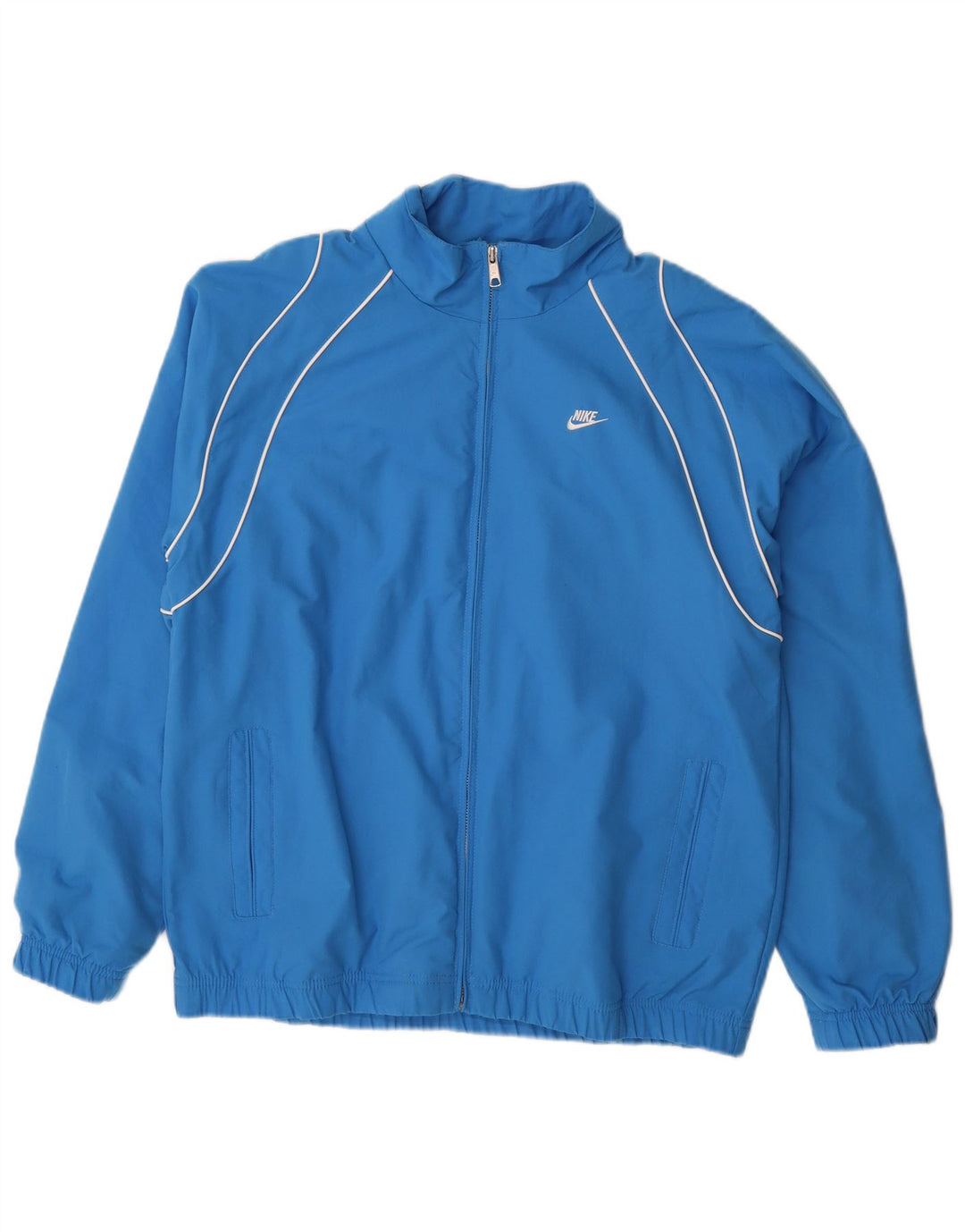 NIKE Mens Tracksuit Top Jacket UK 39/41 Medium Blue Polyester
